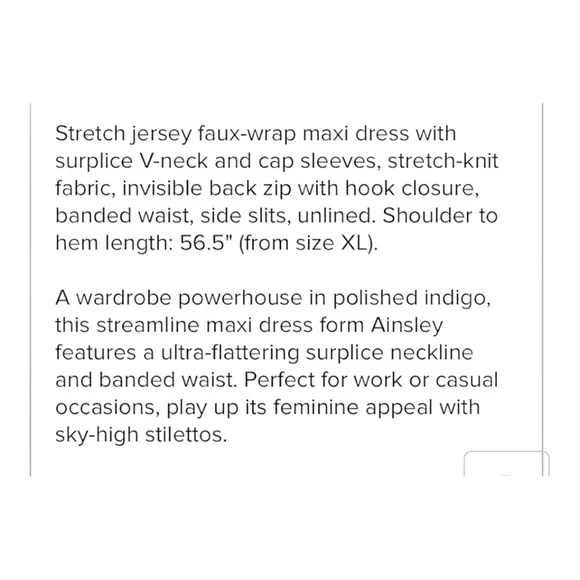 ❣️Ainsley Jersey Knit Navy Stretch Maxi Office Career Casual Stretchy Blue Dress - Picture 14 of 15